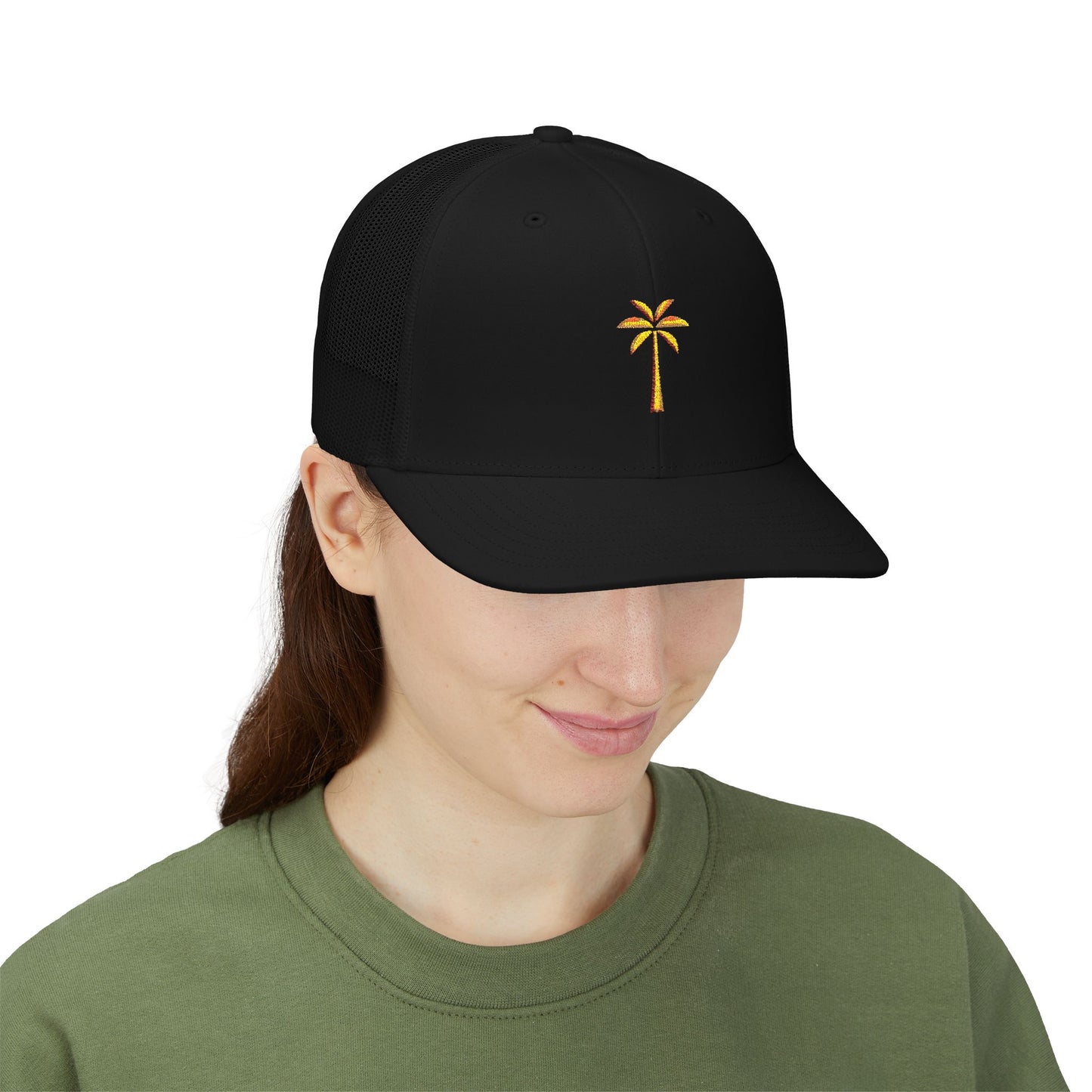 Gold Palm Hat - Snapback Trucker Cap, Summer Hat, Gift for Him/Her